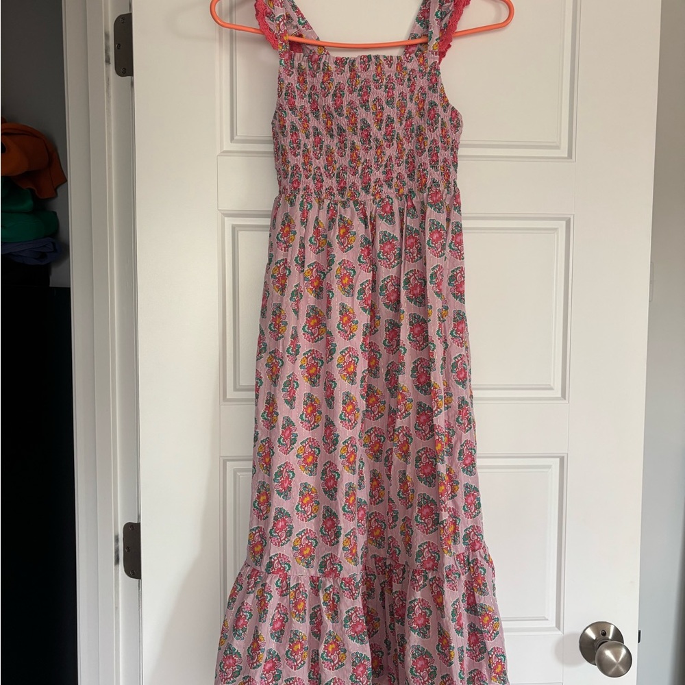 Mini Boden Floral Ruffle Smocked Sleeveless Maxi Dress Size 11/12y